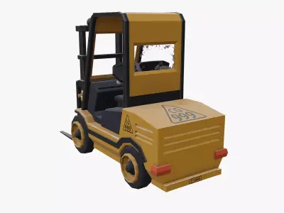 forklift low poly  Free low-poly 3D model
