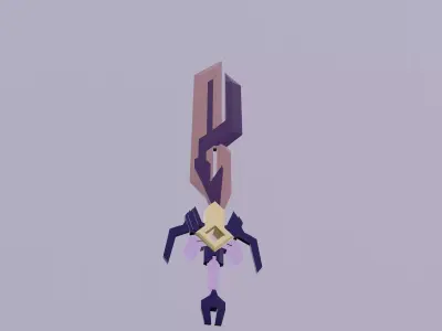 Low poly sword AngleSword Low-poly 3D model