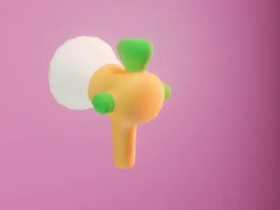 Cartoon Gun Low-poly 3D model