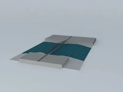 Bridge floating platform in water Free 3D model
