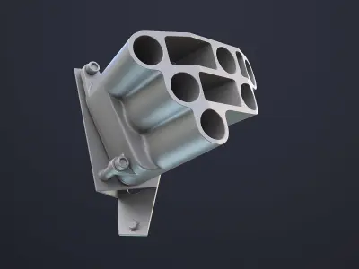  M250 Smoke Grenade Launcher and Storage Box 3D model