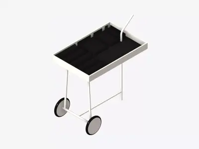Furniture - Contemporary - Bond - Serving Trolley Low-poly 3D model