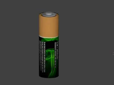 Battery 3d model three aa batteries Free low-poly 3D model