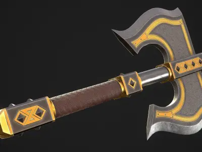 Fantasy Axe 1C Low-poly 3D model