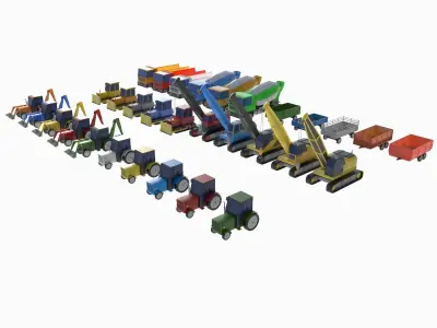 heavy equipment package Low-poly 3D model
