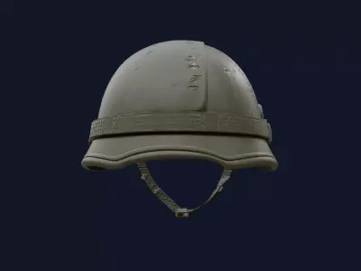 Worn Military Combat Helmet 3D Model  3D model