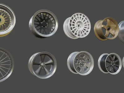 Collection of Wheels and Tires 3D model