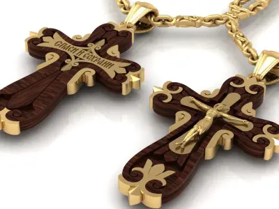 classic Cross with Jesus  3D print model