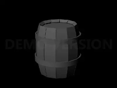 Wooden barrel 3D model
