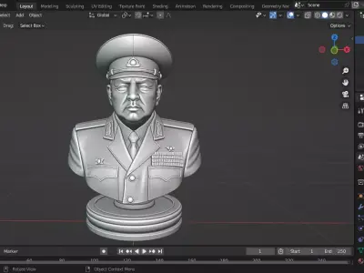 North Korea Vice Marshal Ri Yong-gil Chess Piece 3D print model