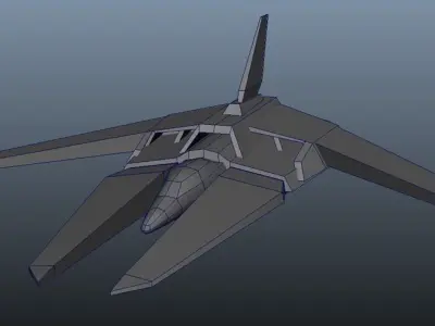 Animated Spacecraft Low-poly 3D model