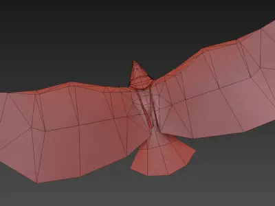 low-poly animated eagle with necklace Low-poly 3D model