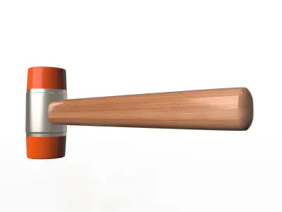 Soft Plastic Hammer Tool Low-poly 3D model