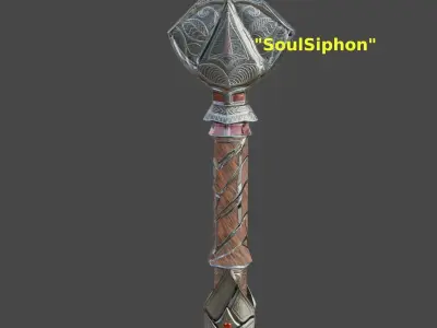 War Mace SoulSiphon Game Ready Low-poly 3D model