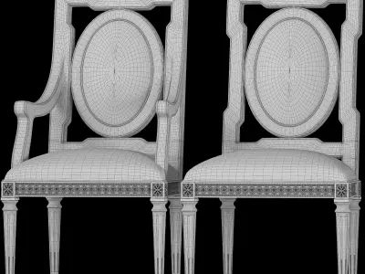 jumbo collection satin chairs 3D model