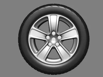 Car rim tire and disk 3D model