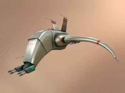 Spaceship Drone Bloodbird Low-poly 3D model
