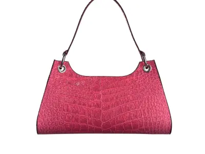 Pink Leather Shoulder Bag 3D model