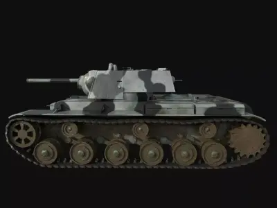 Low Poly Tank KV1 Como 004 Low-poly 3D model