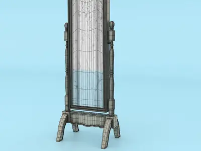 antique mirror  Low-poly 3D model