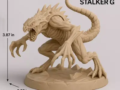 BURROW STALKER  Alien Tunnel Predator STL Pack 6 Dynamic Poses  3D print model purchase