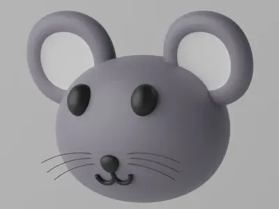 Cartoon Mouse Rat Head 1 3D model