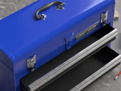 Craftsman Metal Tool Chest Organizer with 3 Storage Drawers Blue 3D model