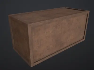 Wooden cargo box Low-poly 3D model