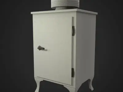 Antique Fridge Low-poly 3D model
