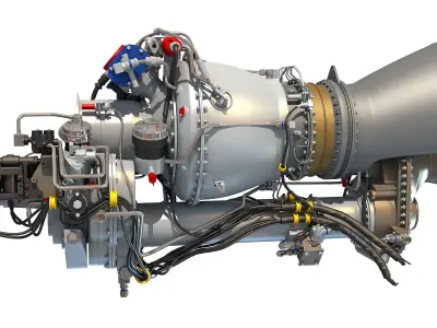 Turbomeca Arriel 2 Turboshaft Helicopter Engine 3D model