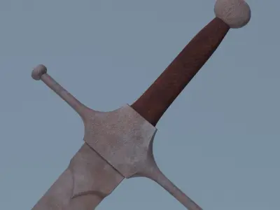 Sword two swords Low-poly 3D model