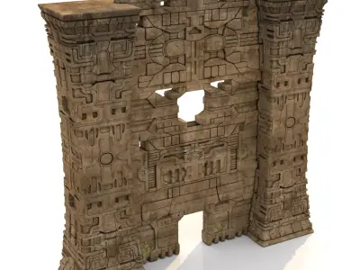 Aztec temple portal 3D model