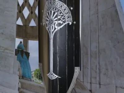 Gondorian shield Low-poly 3D model