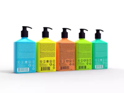 Shampoo Bottles Low-poly 3D model