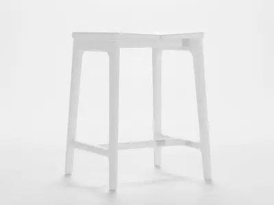 Handmade modern small wooden stool Free low-poly 3D model