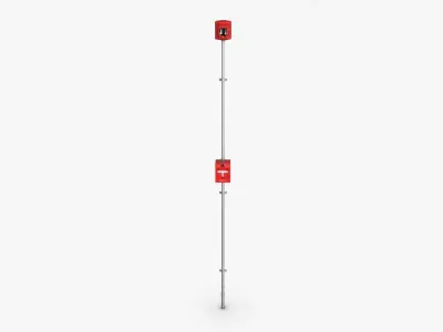 Fire Alarm Set Low-poly 3D model