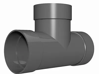 PVC Low Pressure Equal Tees - Socket Ends Free 3D model