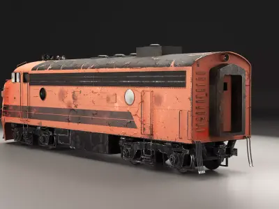 Vintage EMD F7 Diesel Locomotive - Low Poly PBR Game-Ready Low-poly 3D model