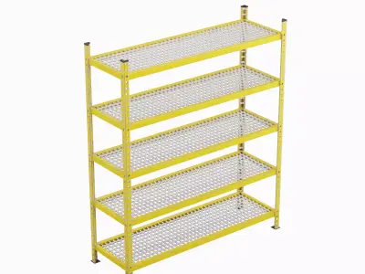 Iron Shelf 03 Low-poly 3D model