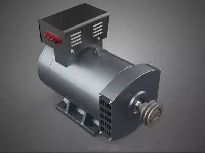 ELECTRIC MOTOR GENERATOR ALTERNATOR DYNAMO POWER PLANT ENERGY KW 3D model