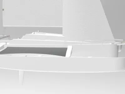 Trimaran Sailing Boat  3D model