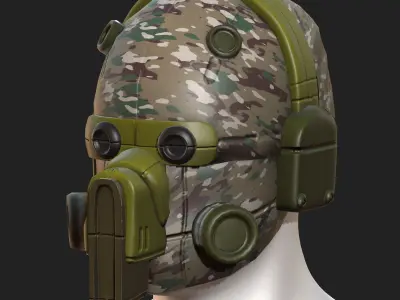 Helmet military combat soldier armor  Low-poly 3D model