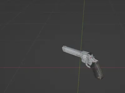 Revolver on street Low-poly 3D model