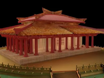 Chinese ancient house 3D model 5