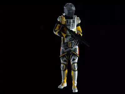 Robot Soldier - Assault Soldier Low-poly 3D model shop