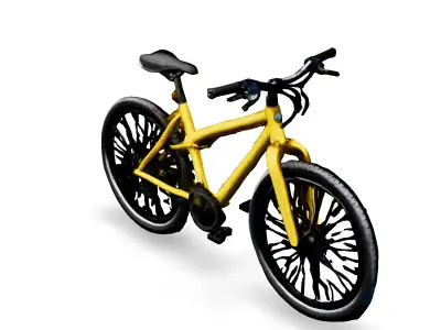Realistic Yellow Mountain Bike 3D Model Low-poly 3D model
