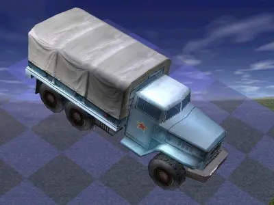 Classic Russian Military Truck Low-poly 3D model