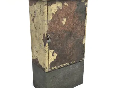 Game-ready Old and rusty electrical box  Unity UE4 Low-poly 3D model