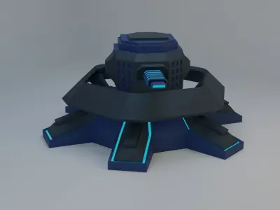 Sci-Fi Plasma Turret Free low-poly 3D model