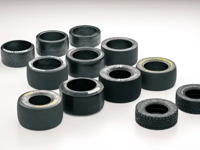 Ultimate Tire Package  Racing slicks-street-race-offroad 3D model